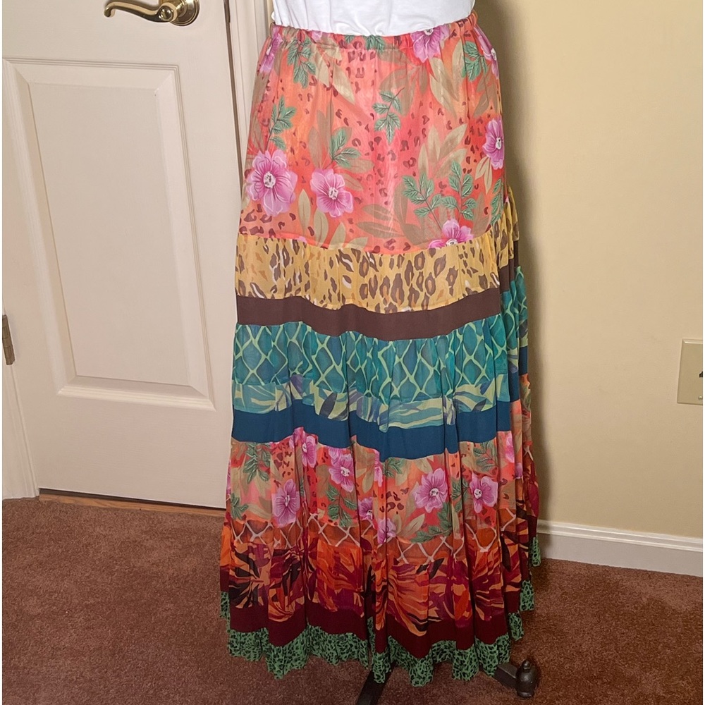 Floral Tiered Long Skirt